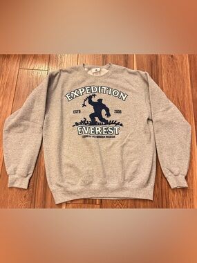 Disney Gray Crewneck Sweatshirt with Navy Expedition Everest Graphic